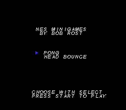 Pong and Head Bounce Title Screen